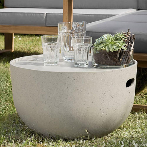 Table basse de jardin ronde 58cm en béton - Collection Victor