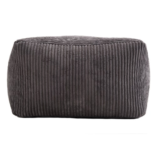 Pouf carré en velours côtelé gris anthracite - Agathe