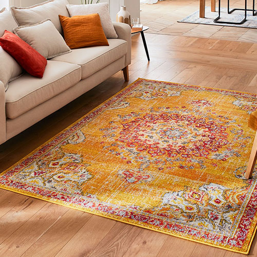 Tapis vintage Jaune 120x170cm - Collection Rhys