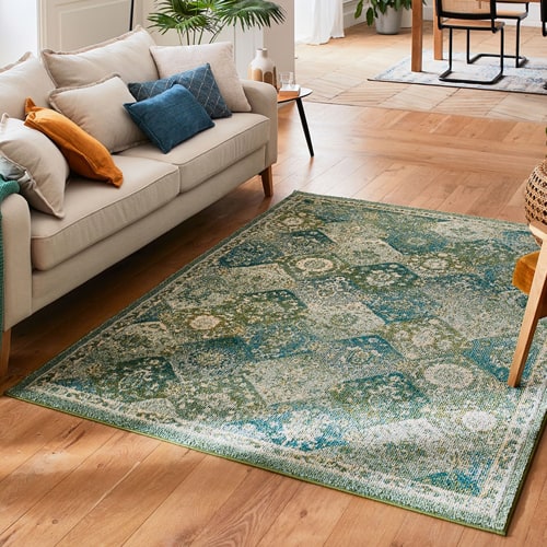 Tapis vintage Vert 120x170cm - Collection Rhys