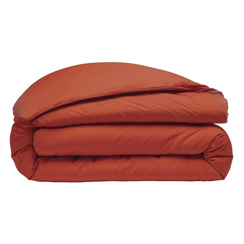 Housse de couette en percale de coton lavé - 80 fils/cm² - 240x220cm - Paprika