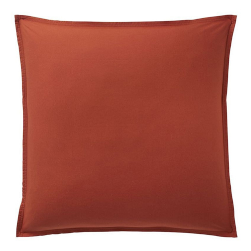 Taie d'oreiller en percale de coton lavé - 80 fils/cm² - 65x65cm - Paprika