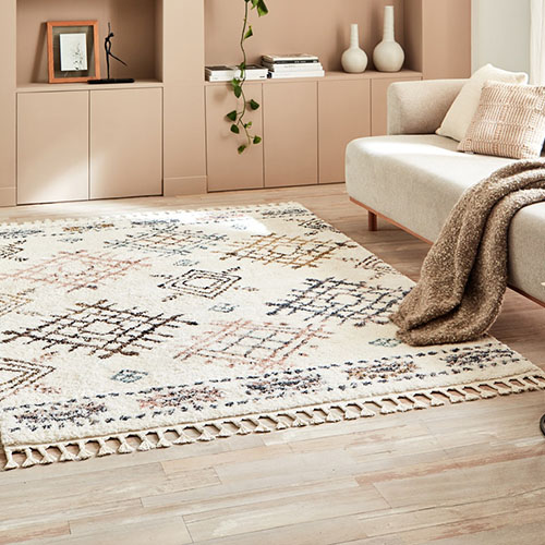 Tapis berbères crème motifs losanges - 160 x 230 cm - Sparkle