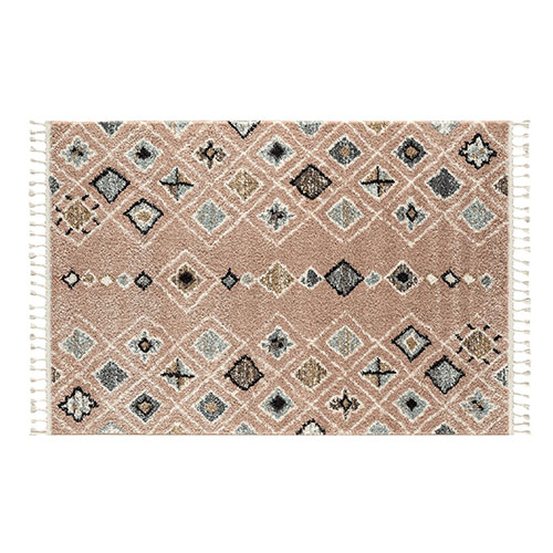 Tapis berbère rose motifs losange 160 x 230 cm - Stella