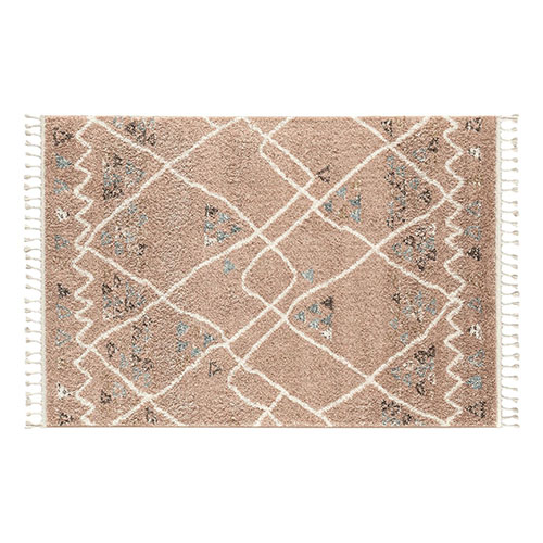 Tapis berbère rose motif géométrique 200 x 290 cm - Fluffy