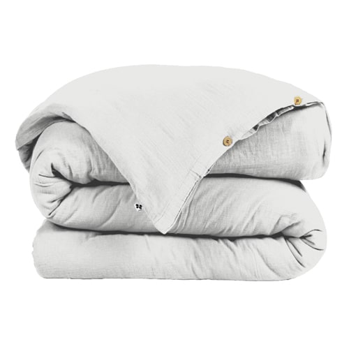 Drap housse 100% gaze de coton - Bonnet 30cm - 90x190cm - Nuage