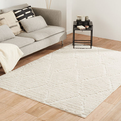 Tapis à motif géométrique crème 120x170 cm- Aria