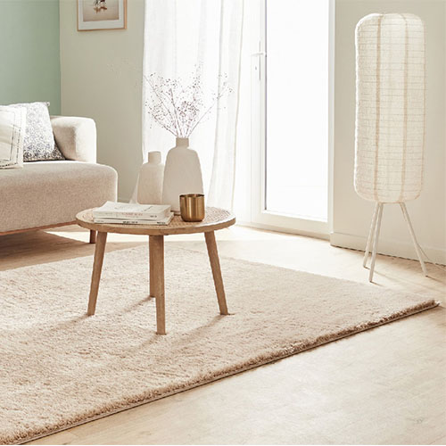 Tapis à poils longs uni beige 200x290 cm - Oslo