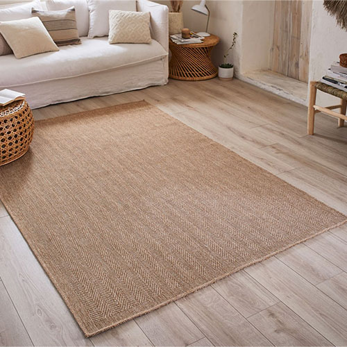 Tapis chevron effet jute beige 160x230 cm - Hood