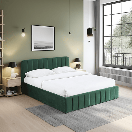 Lit coffre adulte AVA 140x190 - Velours vert