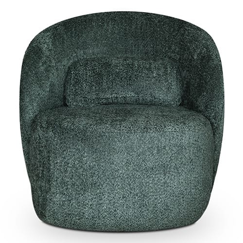 Fauteuil en tissu bouclette vert foncé - Rondo