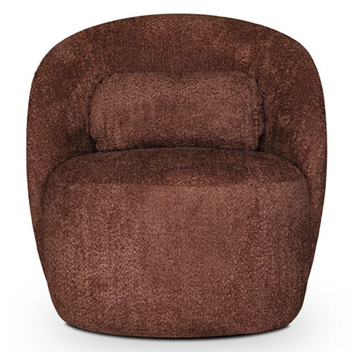 Fauteuil en tissu bouclette terracotta - Rondo