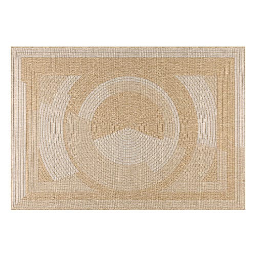 Tapis aspect Jute naturel avec motif blanc 160x230 - Noa