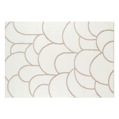 Tapis poils longs à motifs beige 160x230 - Tea