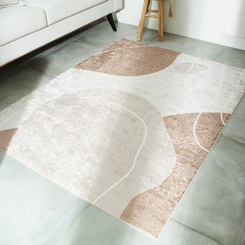 Tapis à motifs impression numérique Beige 160x230 - Nera