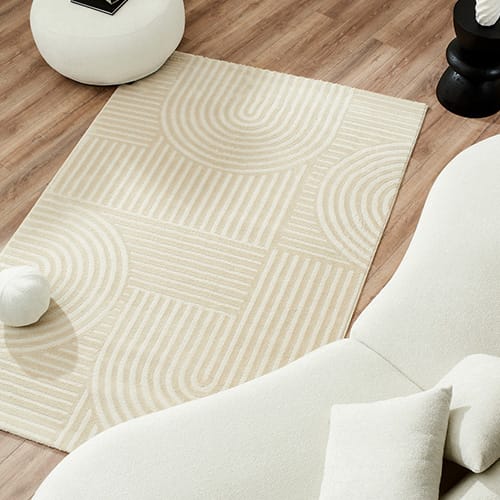 Tapis relief beige 200x290 - Dora