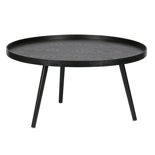 Table basse ronde en bois noir, 39 x 78 cm, piètement conique - Mesa