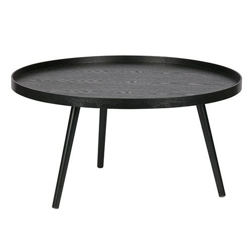 Table basse ronde en bois noir, 34x60x60cm - Collection Mesa