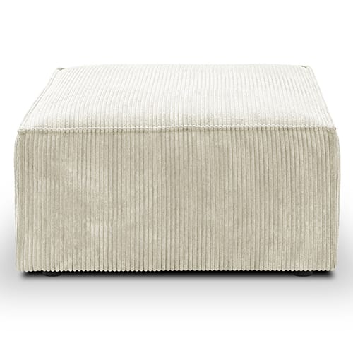 Pouf en velours côtelé beige - Livia