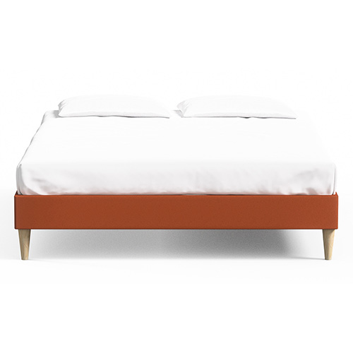 Lit adulte 140x190 en velours rouille - Dina