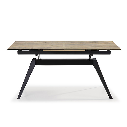 Table à manger rectangulaire extensible en céramique effet bois 160/220 cm - Lally