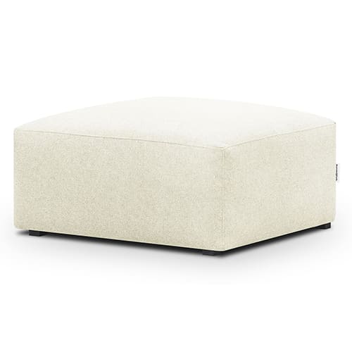 Pouf / repose-pieds modulable en tissu ivoire - Modulo