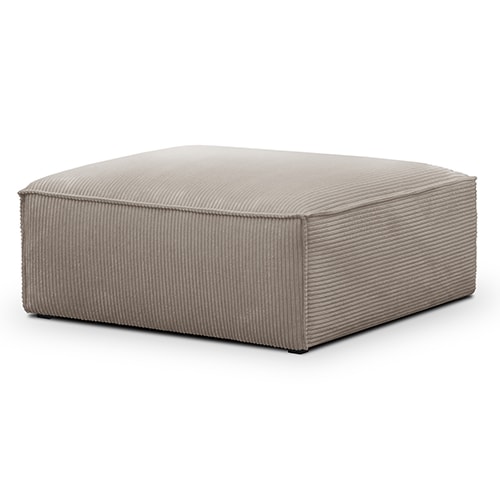 Pouf / repose - pieds modulable en velours côtelé taupe - Rezia