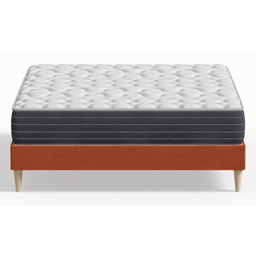 Ensemble lit adulte 160x200 cm en velours rouille Dina + Matelas mémoire de forme Memo HR