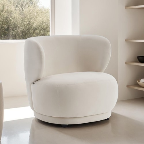 Fauteuil en velours beige - Ester