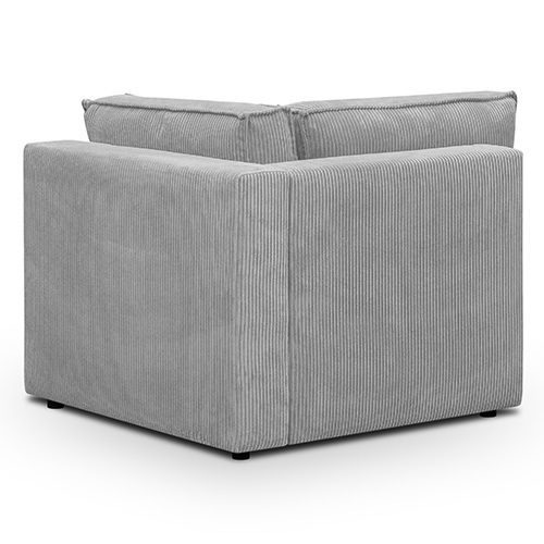 Module d'angle à gauche en velours côtelé gris clair - Harper Mod