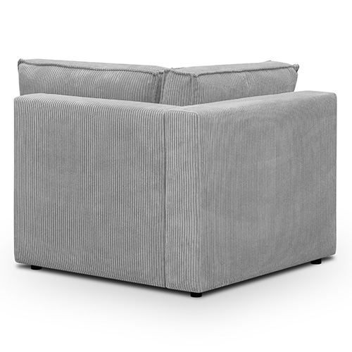 Module d'angle à droite en velours côtelé gris clair - Harper Mod