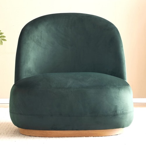 Fauteuil en velours vert - Colette