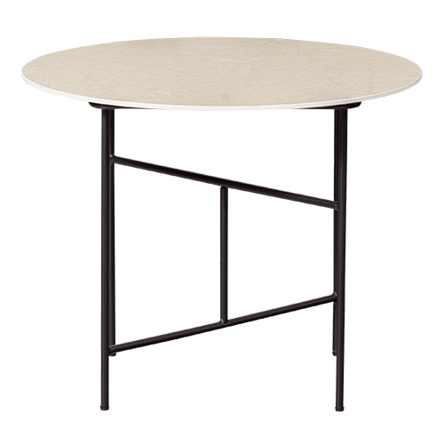 Table basse ronde en marbre beige 60 cm - Vida