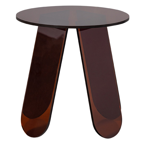 Table d'appoint ronde brun/rouge 40 cm - Walt