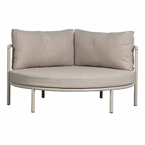 Canapé de jardin rond en aluminium couleur sable 150 cm - Mulberry