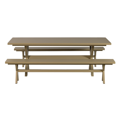 Table de jardin en aluminium couleur vert/gris 220 cm - Delta