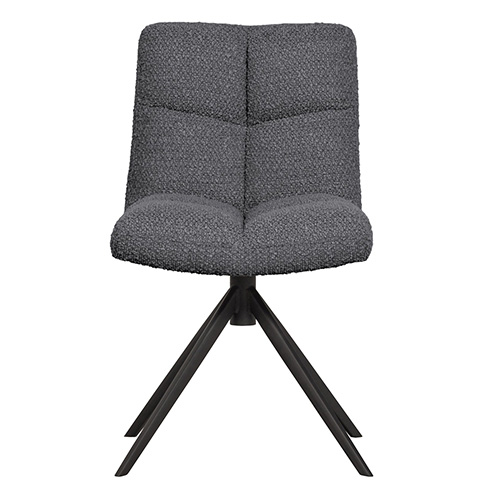 Chaise pivotante en tissu bouclé anthracite - Vinny