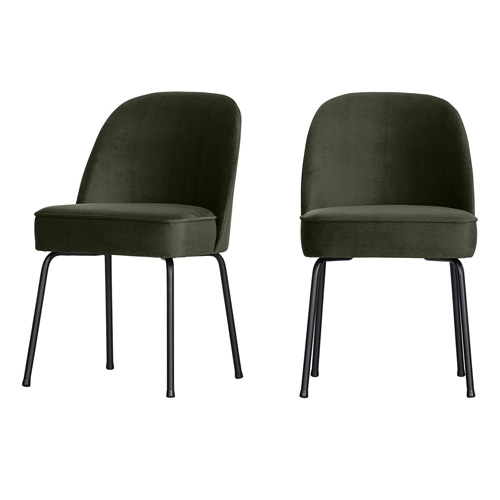 Lot de 2 chaises en velours vert foncé - Vogue