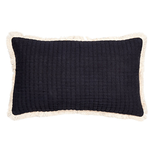 Coussin rectangulaire noir / blanc 40 x 60 cm - Caleb