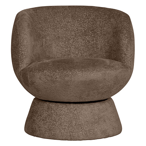 Fauteuil pivotant en tissu chenille marron - Shuffle