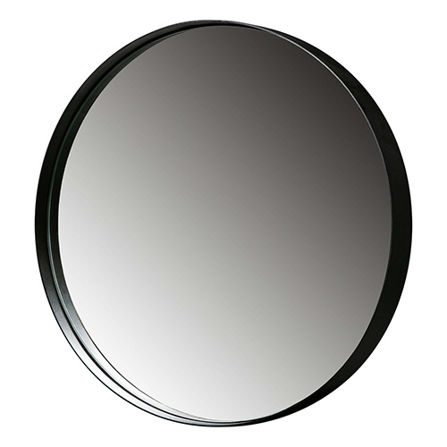 Miroir rond 50 cm en métal noir - Doutzen