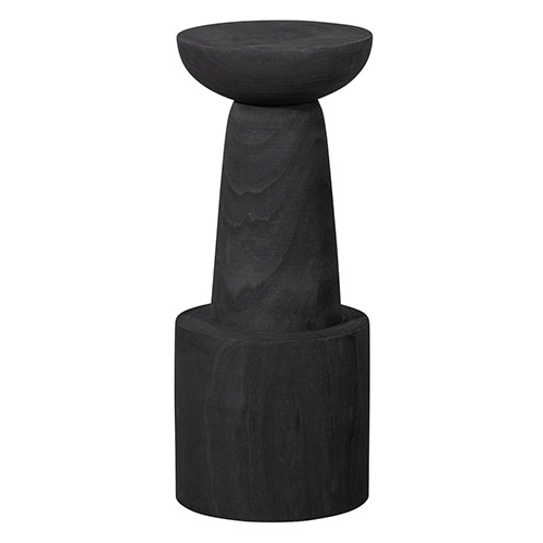 Tabouret de bar en bois paulownia noir - Bink