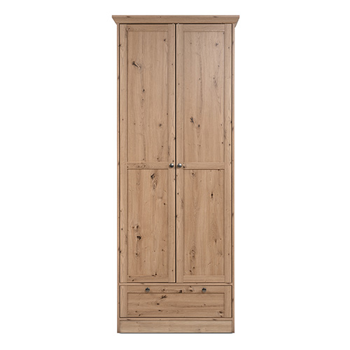 Armoire 2 portes 1 tiroir effet chêne - Saga