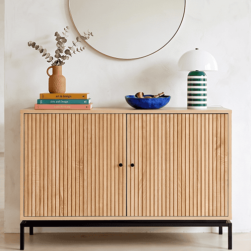 Buffet 2 portes effet bois 110 cm - Talia