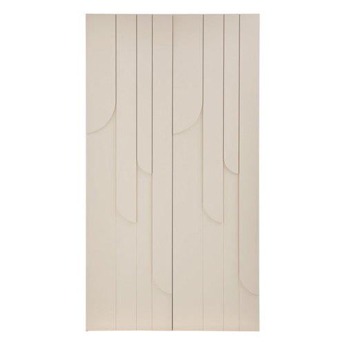 Armoire 2 portes 1 tiroir en bois FSC beige 110 cm - Rain