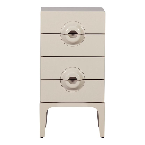 Chiffonnier 4 tiroirs en bois et métal beige 44 cm - Merge