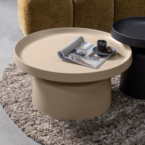 Table d'appoint ronde en métal beige Ø 74 cm - Peer