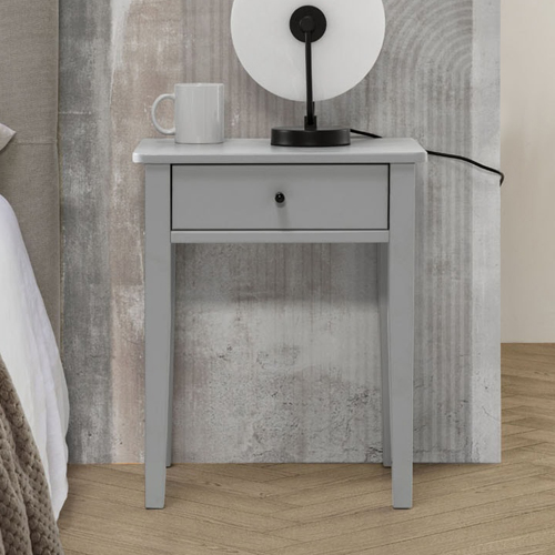 Table de chevet 1 tiroir en bois gris clair - Stan