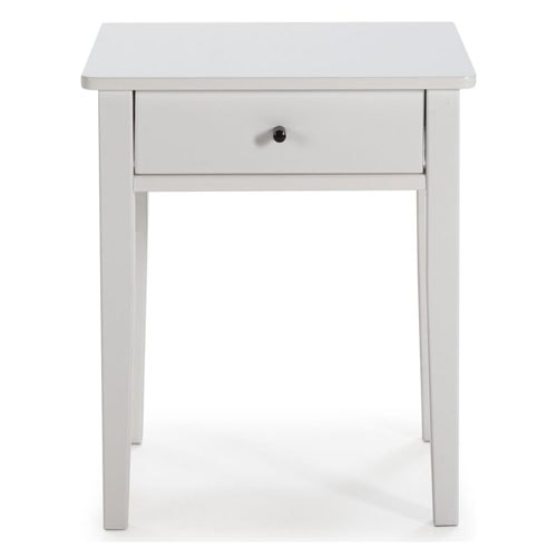 Table de chevet 1 tiroir en bois blanc - Stan