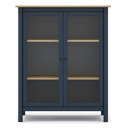 Vaisselier 2 portes en bois massif Bleu foncé 110 cm - Macha